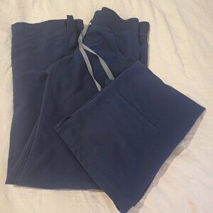 Figs Set Navy- pants xxs petite, xs 2 pocket top